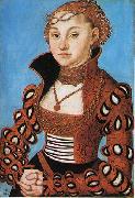 Lucas Cranach Portrait d'une noble dame saxonne oil painting artist